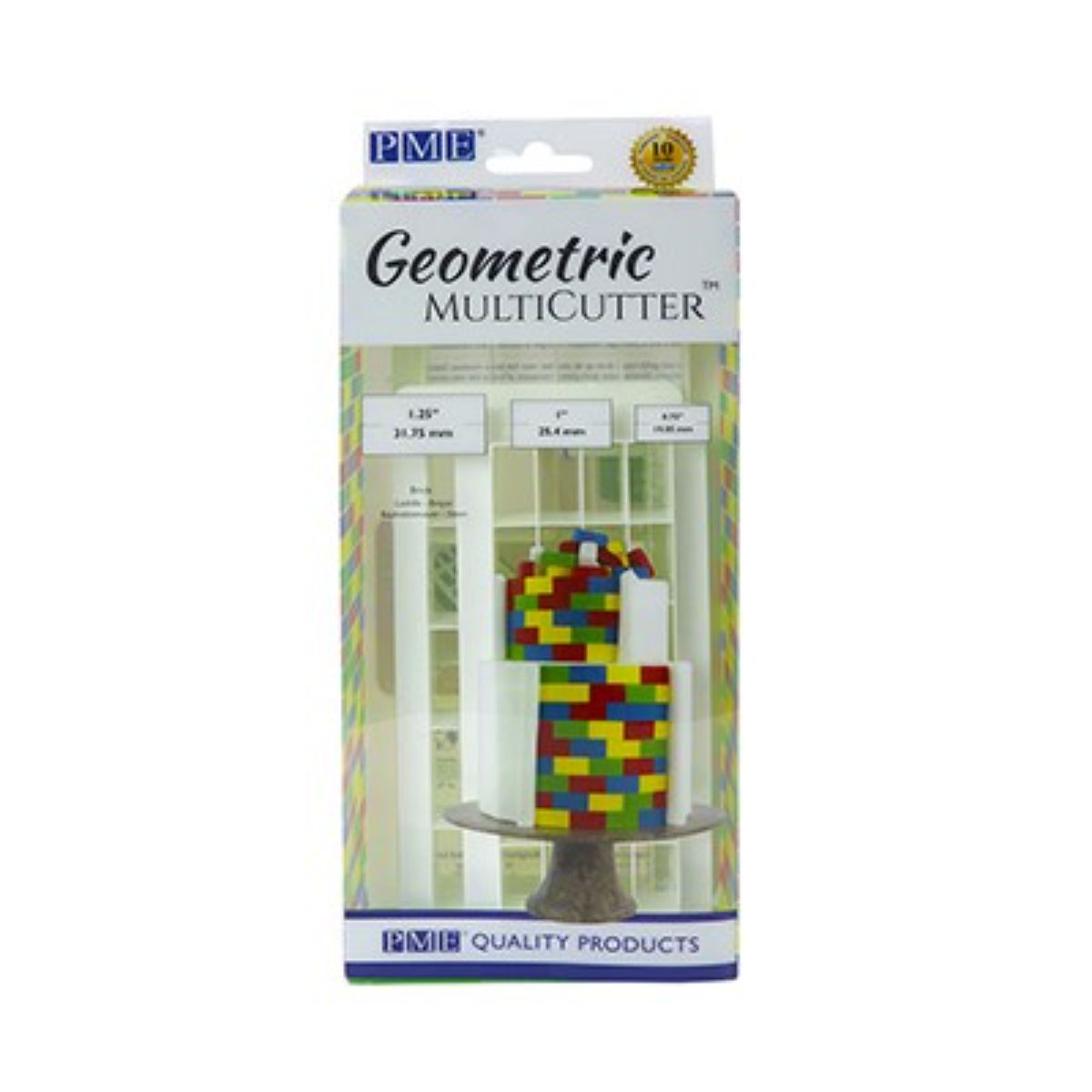 Juego de 3 cortadores de galletas PME Geo Multicutter Ladrillo
