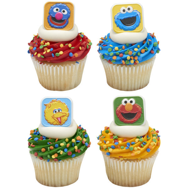 Sesame Street Blocks Cupcake Rings 12ct
