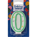 Green Sprinkle Candle Numerals 0-9