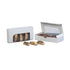 Caja n.º 22 - Caja blanca para dulces y fudge con ventana de 7 3/8 x 3 1/2 x 1 1/4 y capacidad de 3/4 lb.