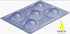 Molde de chocolate de 3 piezas de 50 mm para hemisferios