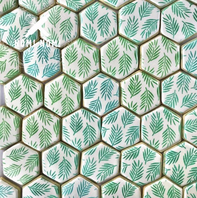 Plantilla para Galletas con Patrón de Hojas de Palma