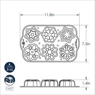 Nordic Ware Frozen Snowflake Cakelets Pan- 6 Cavities