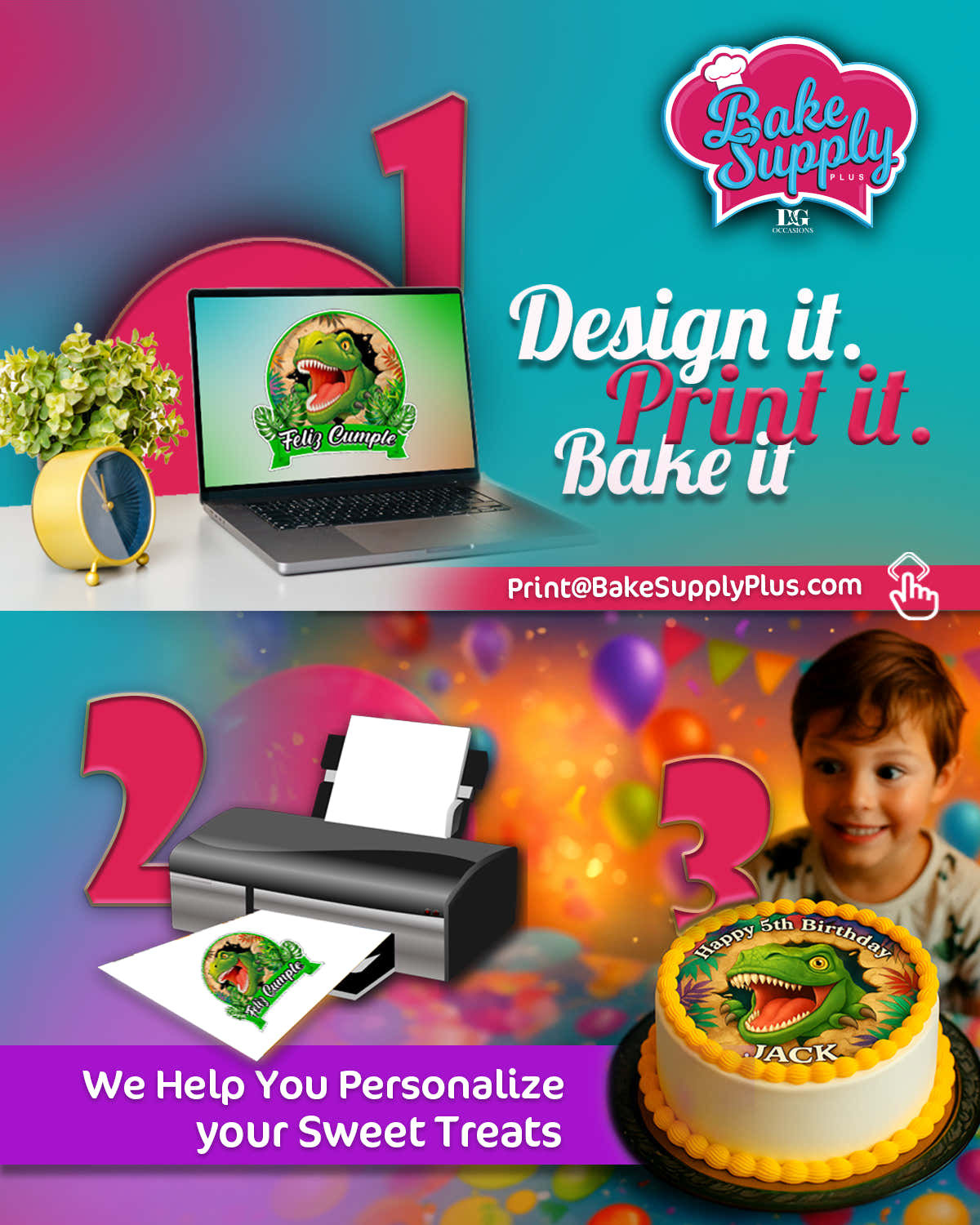 Edible Image - 8x10.5 Sugar Sheet Color Print Same Day!