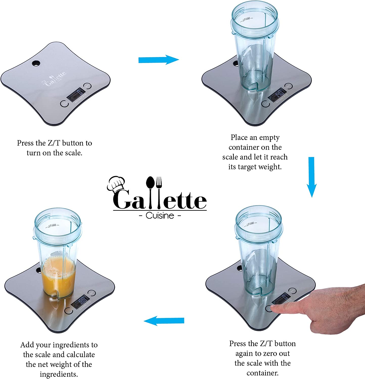 Báscula digital de 11 lb / 5 kg para pesar Galletas