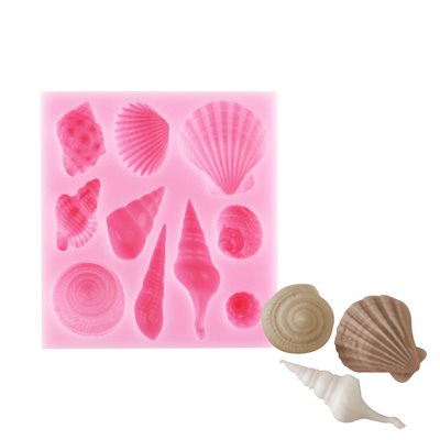 Molde de silicona con forma de concha marina de NY Cake