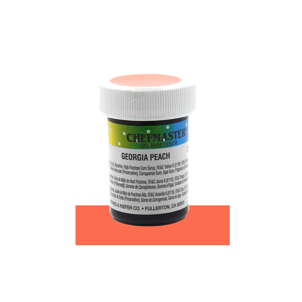 Chefmaster Gel Base Color 1oz in various vibrant shades, showcasing the colorful gel base for cake decorating and baking.