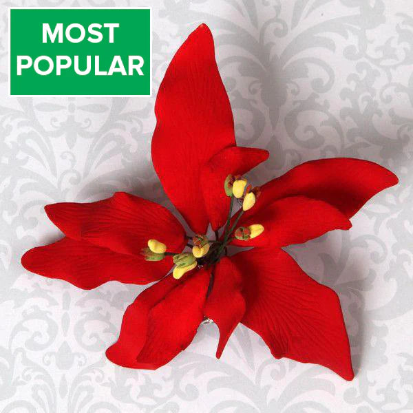 Poinsettia Gumpaste Flower Red #98 or White #96