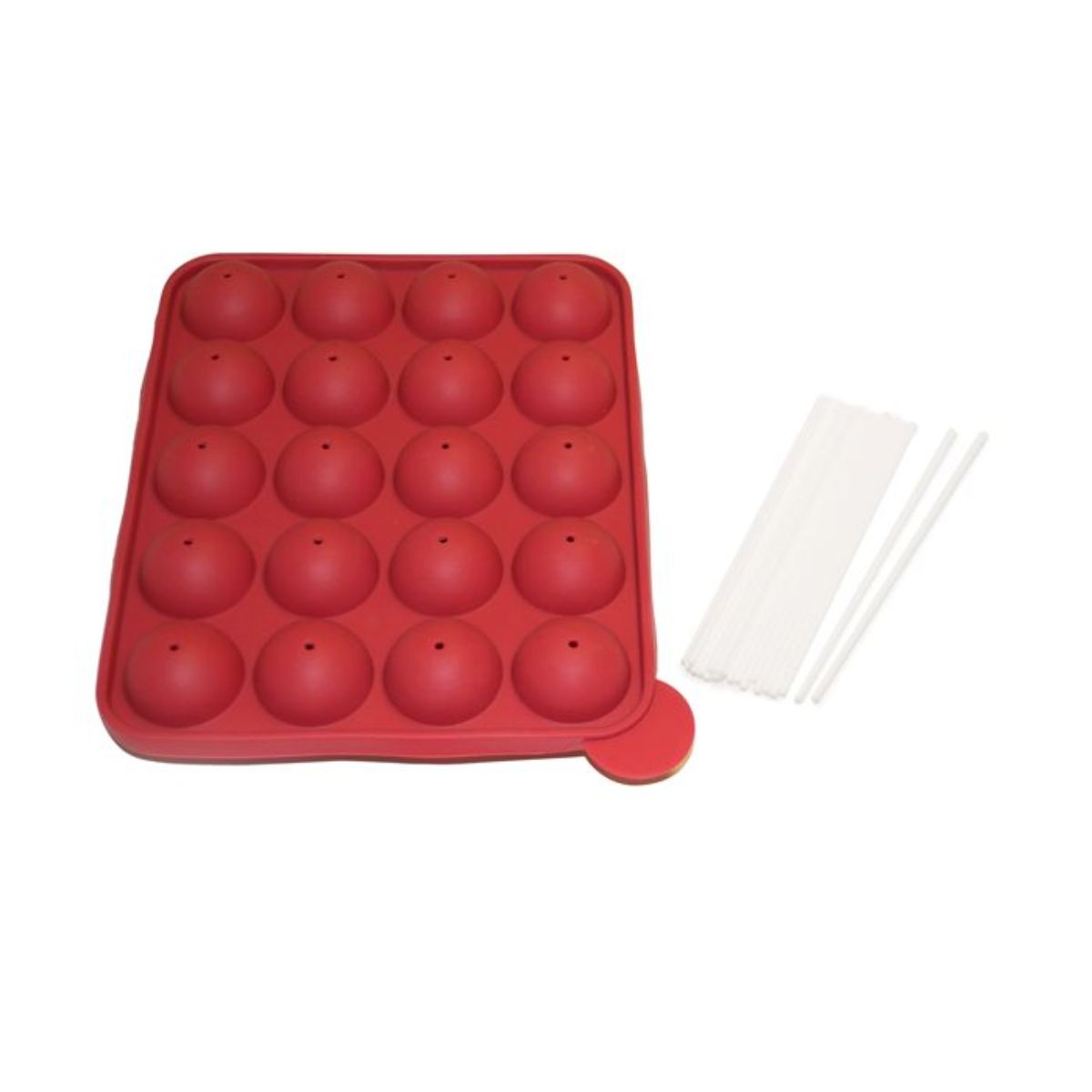 Molde para Cake Pops de Silicona Rojo Norpro con 20 Palitos