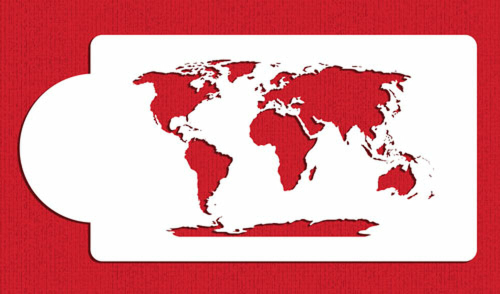 World Map Cake Stencil