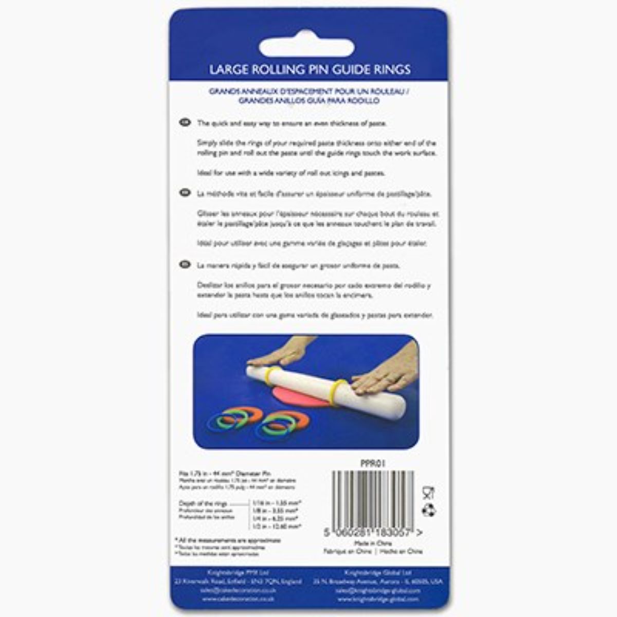 PME Lg Rolling Pin Guide Rings 8pc