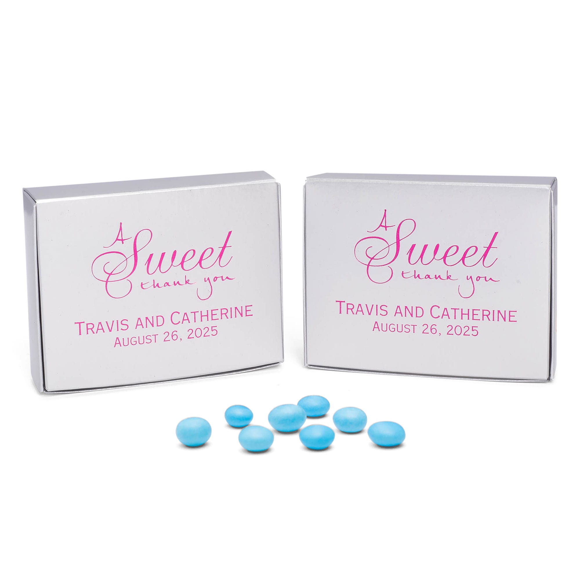 26S - Cajas de papel de aluminio plateado para caramelos y dulce de azúcar de 4 9/16 x 3 9/16 x 1 1/4 - 1/4 lb.