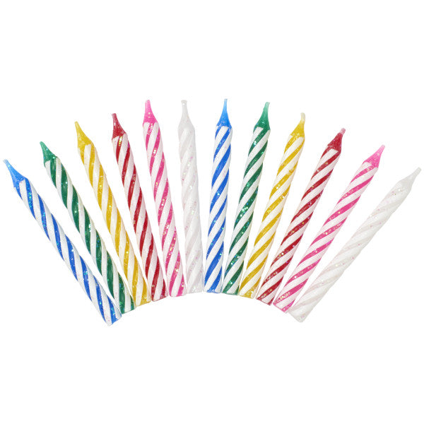 Primary Spiral Glitter Candles