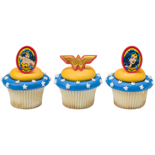 Wonder Woman Cupcake Rings