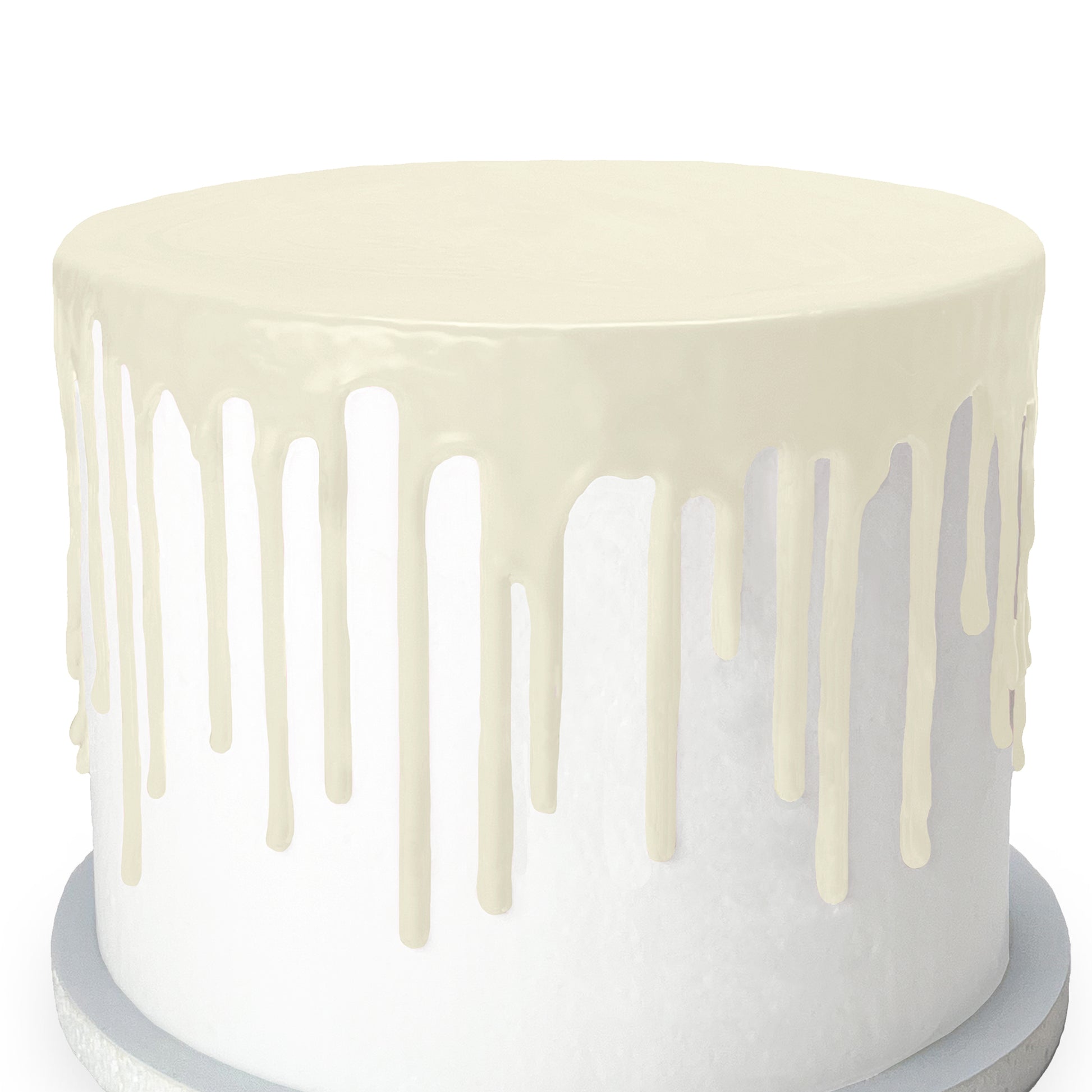 Satin Ice Cake Drip - White