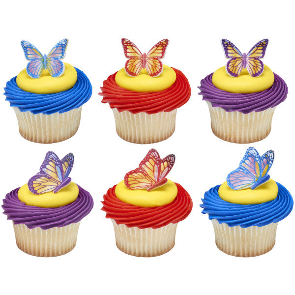 Watercolor Butterflies Cupcake Rings