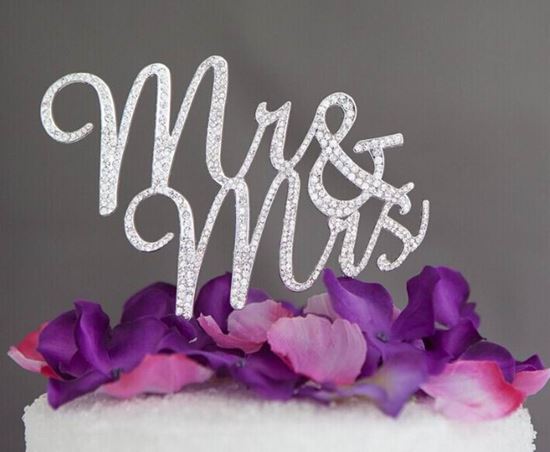 Rhinestone Cake Topper - "Mr & Mrs"