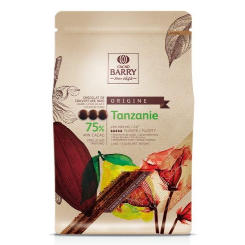 Callebaut Tanzanie 75% Acid & Fruity Chocolate - 5.5lb Callets