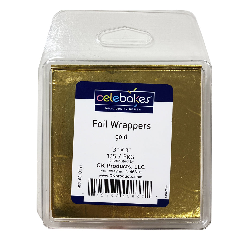 3"X3" Foil Wrappers Gold