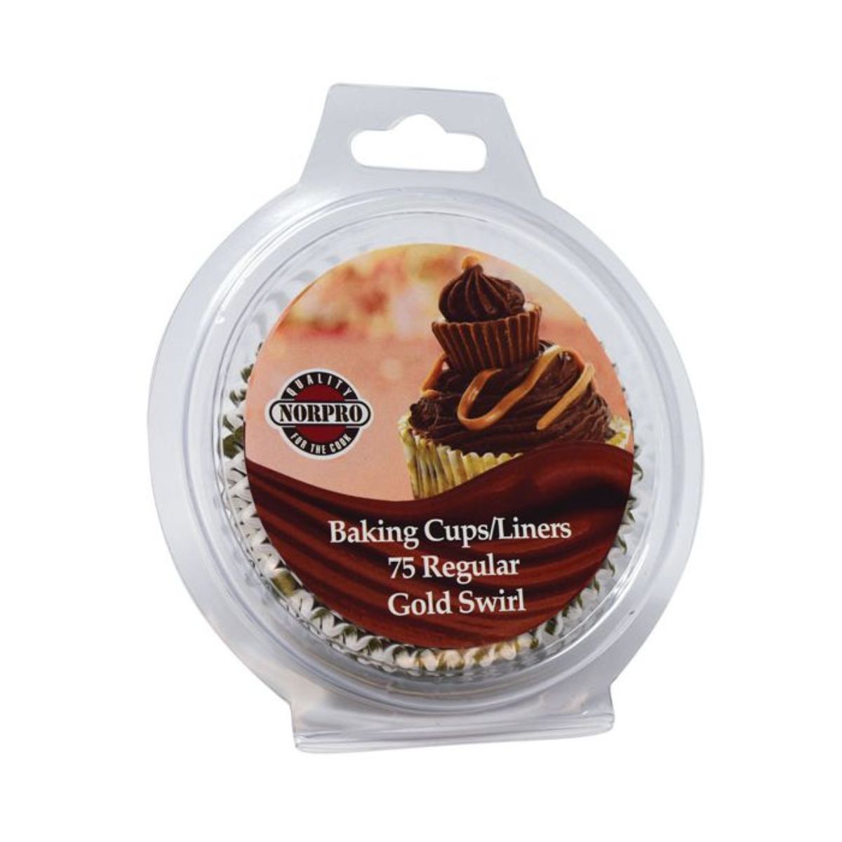 Norpro Standard Size Gold Swirl Baking Cups/Liners 75ct