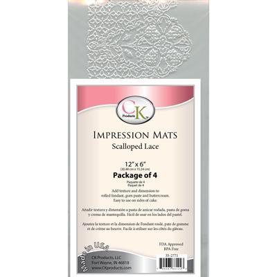 Impression Mat Lace Scallop 4ct. CK Products Texture Mat - Bake Supply Plus