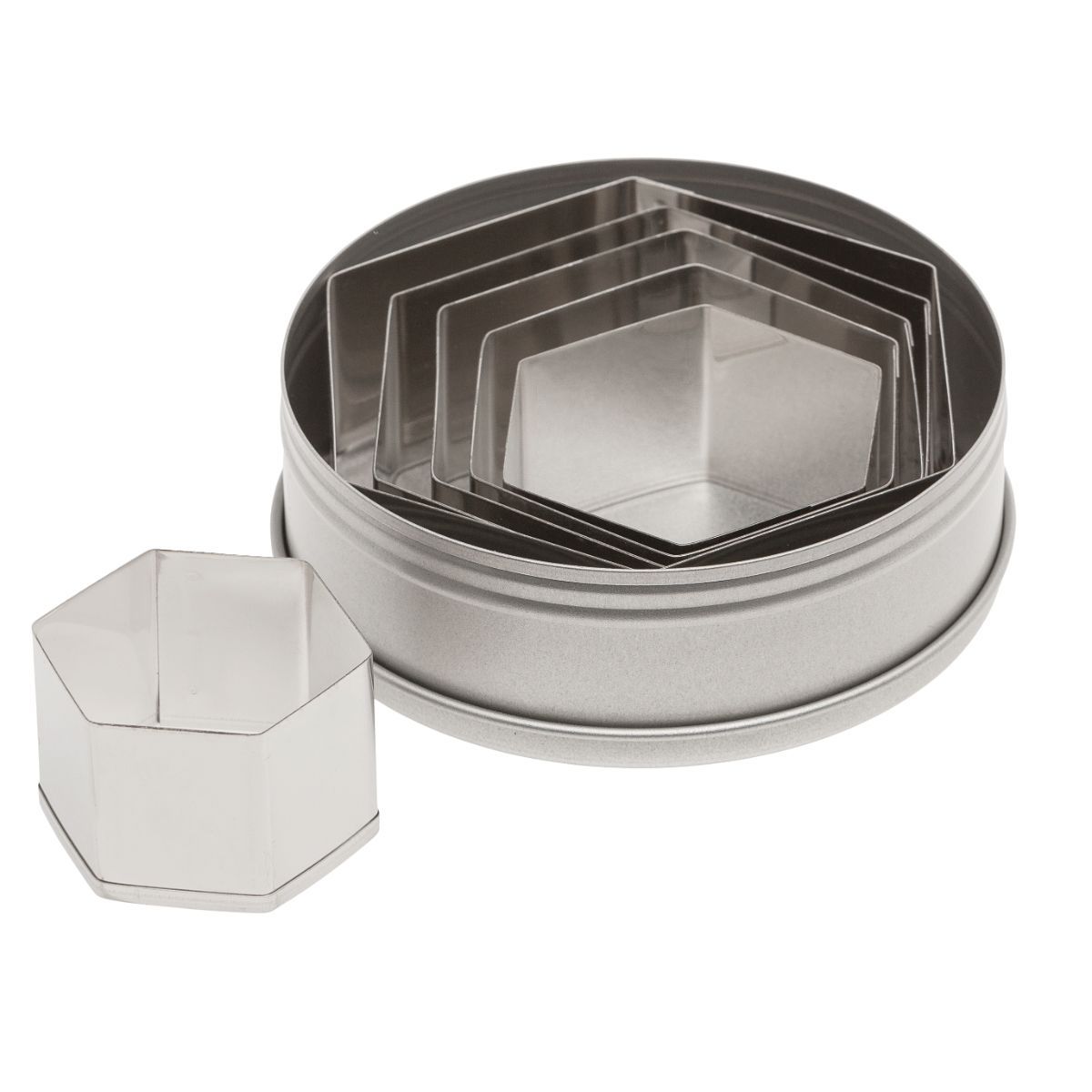 Plain Hexagon Cutter Set 6pc Ateco Cutter - Bake Supply Plus