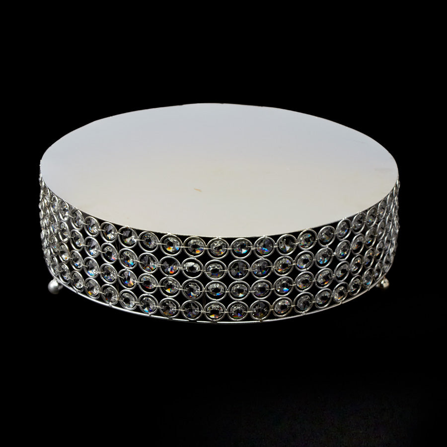 Crystal Round Cake Stand 13�" Silver
