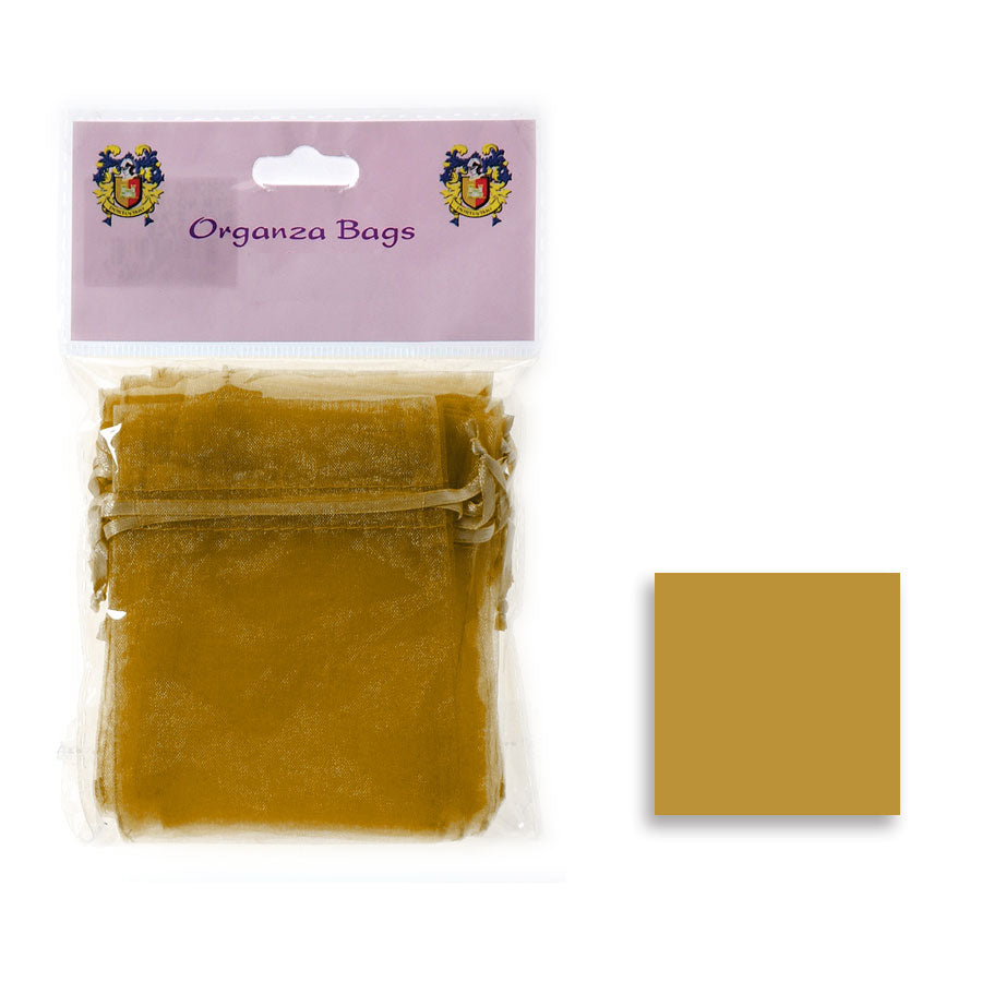 Organza Sheer Bags 5"x 6.5" Gold