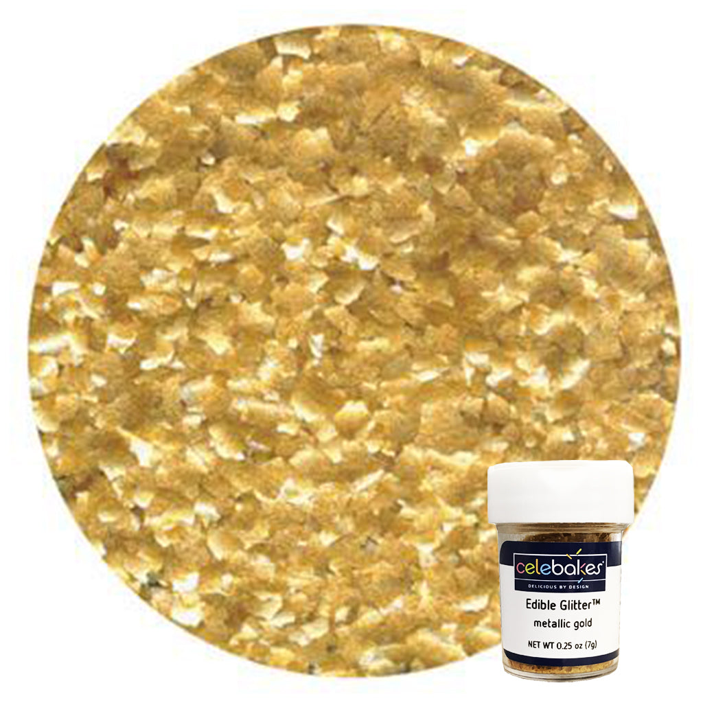 CK Edible Glitter Metallic Gold Flakes 1/4 oz
