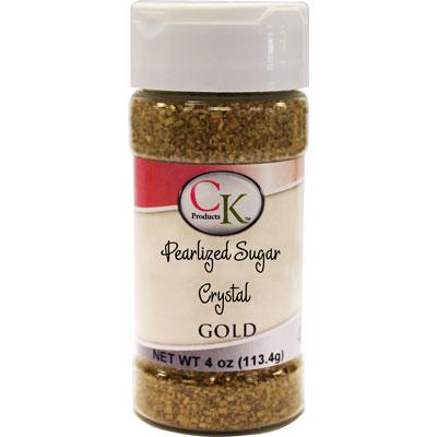 CK Pearlized Gold Sugar Crystals 4 oz CK Products Sprinkles - Bake Supply Plus