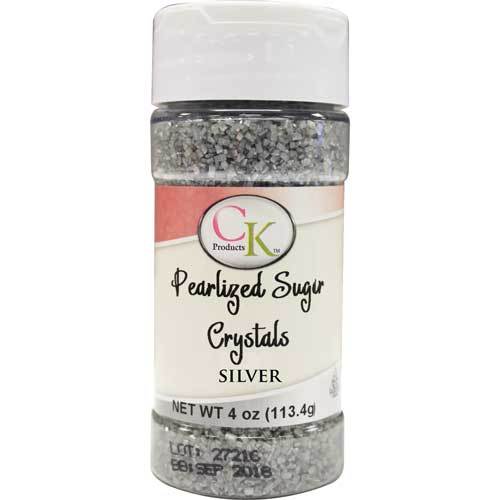 CK Pearlized Silver Sugar Crystals 4 oz CK Products Sprinkles - Bake Supply Plus