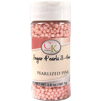 CK Sugar Pearls Pearlized Pink 3.8oz CK Products Sprinkles - Bake Supply Plus