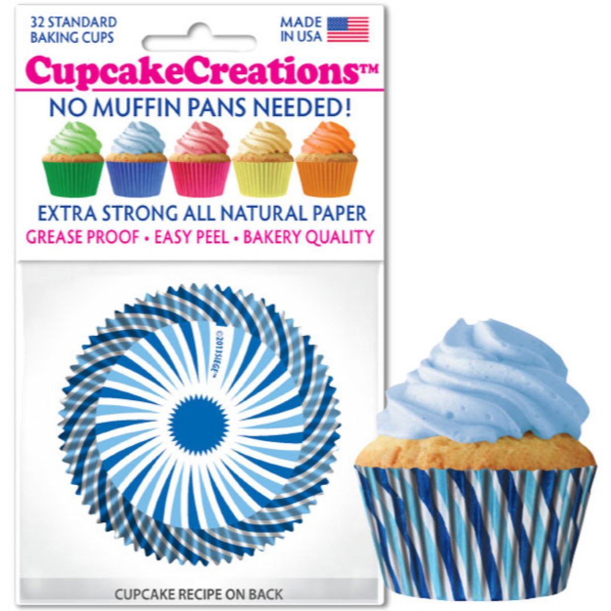 Blue Swirl Cupcake Liner, 32 ct. Cupcake Creations Cupcake Liner - Bake Supply Plus