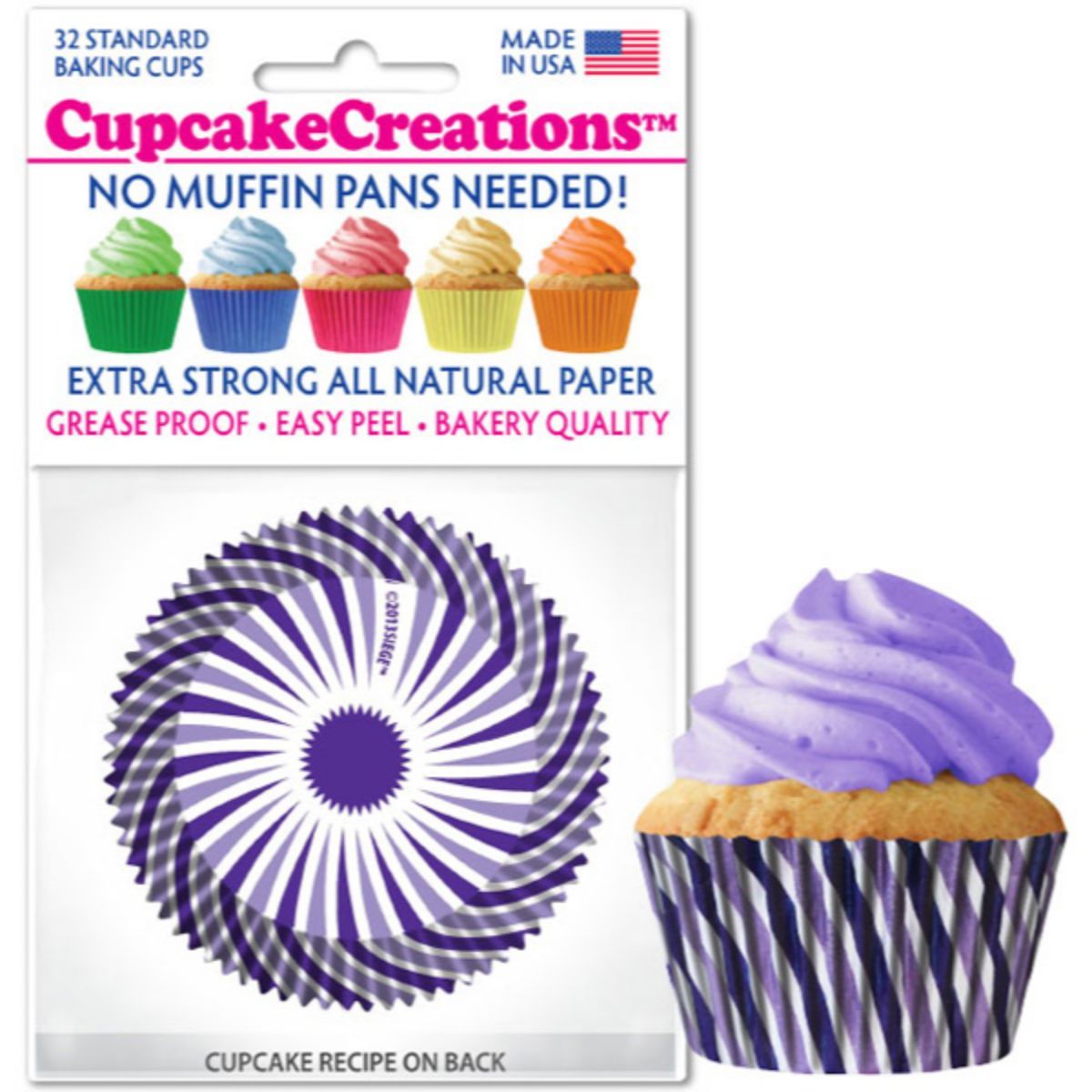 Puprle Swirl Cupcake Liner, 32 ct. Cupcake Creations Cupcake Liner - Bake Supply Plus