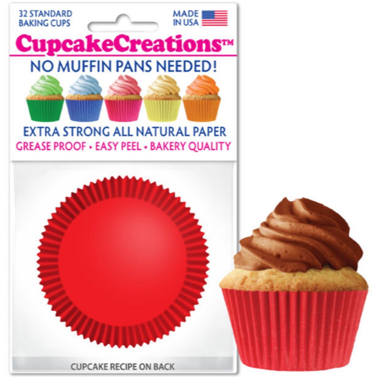 Red Cupcake Liner, 32 ct. Cupcake Creations Cupcake Liner - Bake Supply Plus