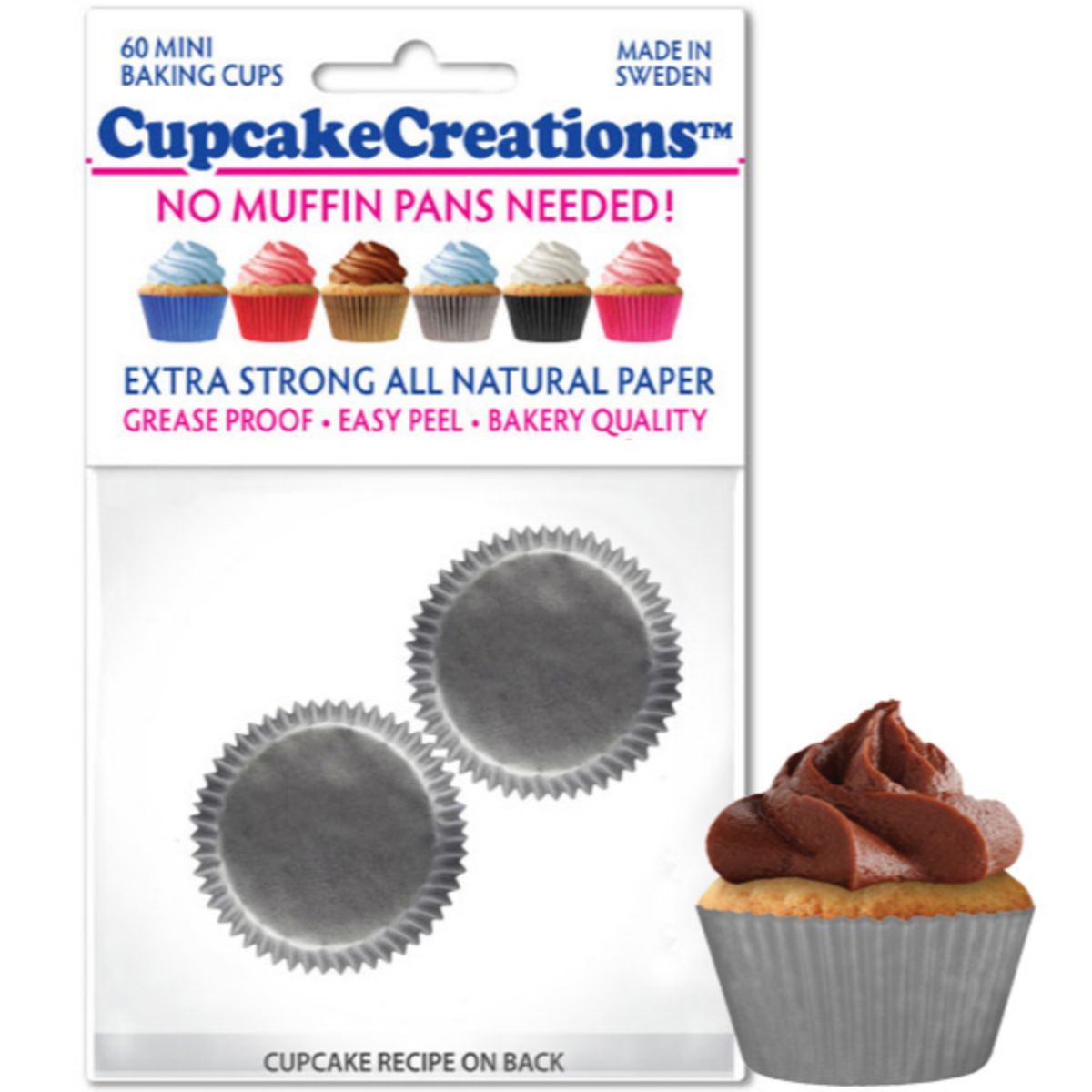Mini Silver Cupcake Liner, 60 ct. Cupcake Creations Cupcake Liner - Bake Supply Plus