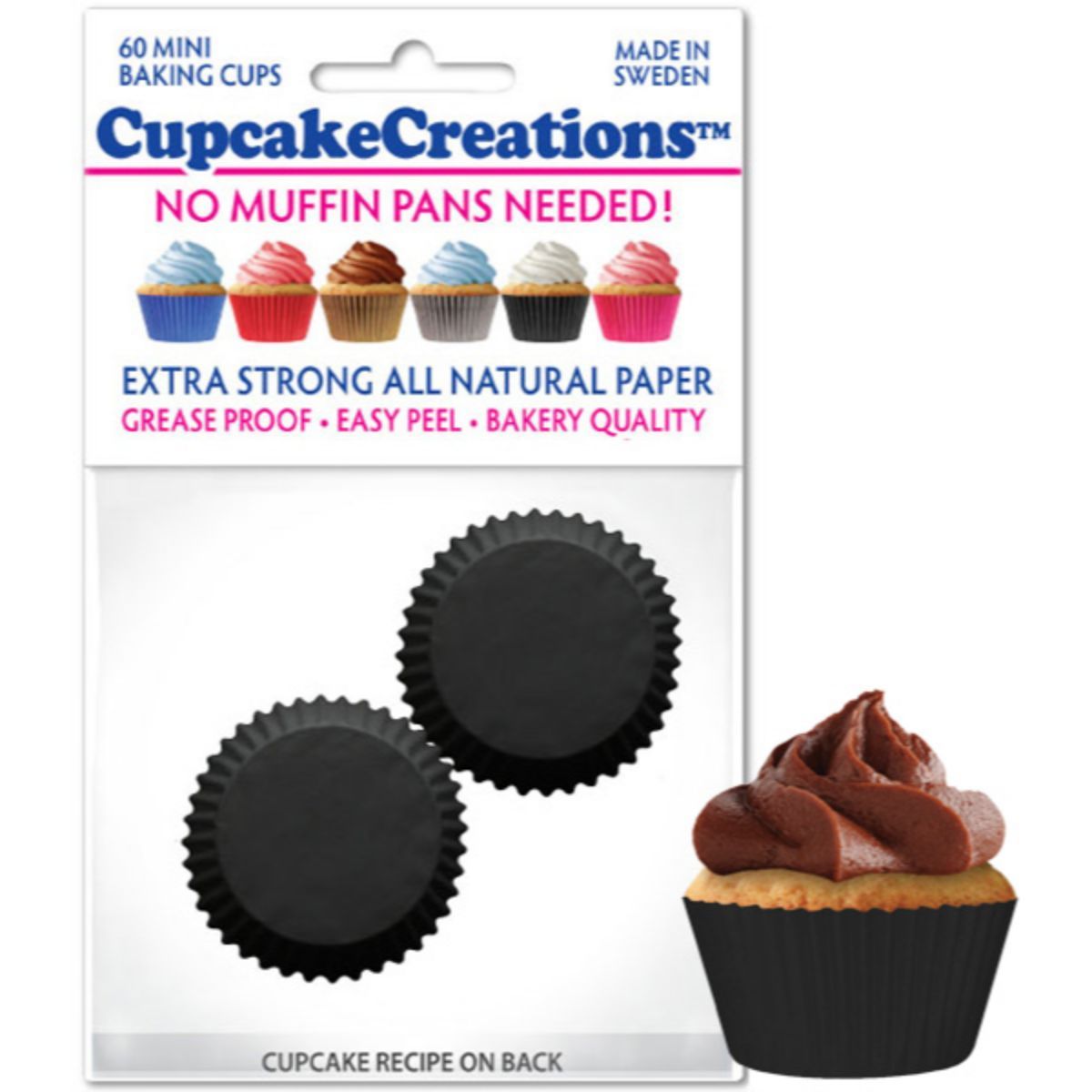 Mini Black Cupcake Liner, 60 ct. Cupcake Creations Cupcake Liner - Bake Supply Plus