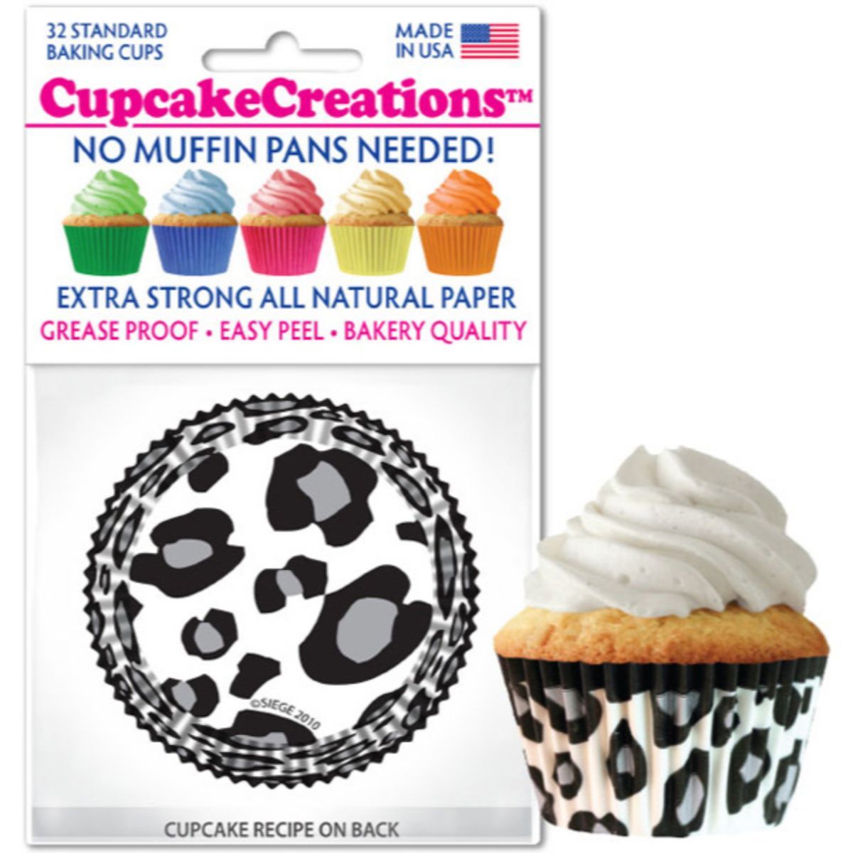 White Leopard Cupcake Liner, 32 ct. Cupcake Creations Cupcake Liner - Bake Supply Plus