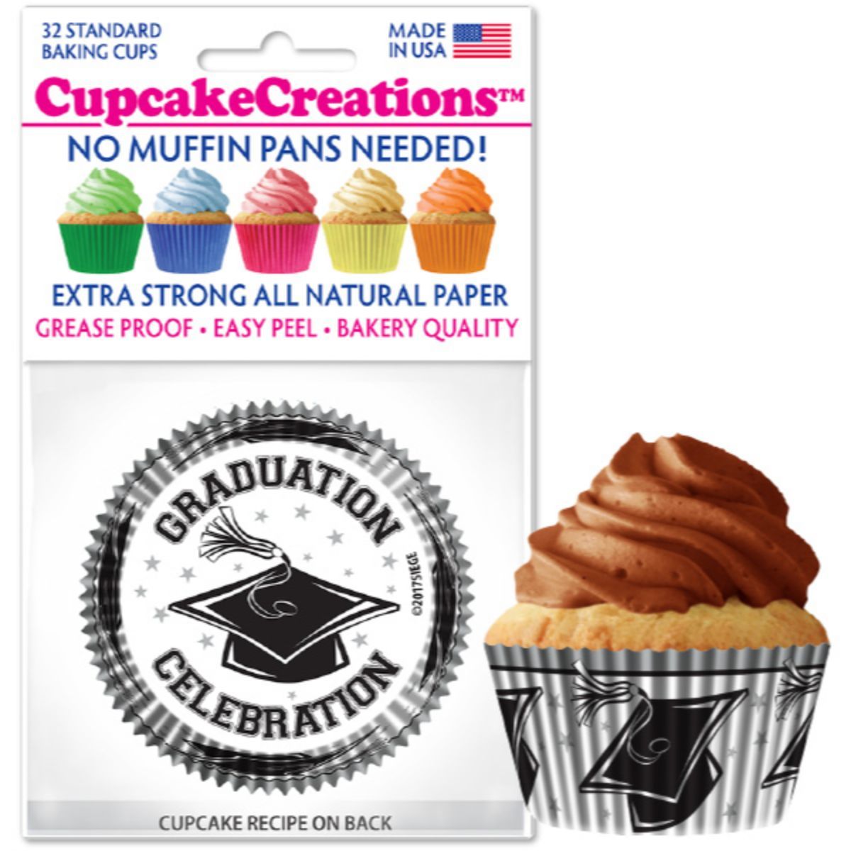 Graduation Cupcake Liner, 32 ct. Cupcake Creations Cupcake Liner - Bake Supply Plus