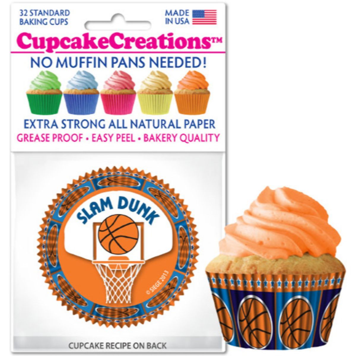 Basketball Cupcake Liner, 32 ct. Cupcake Creations Cupcake Liner - Bake Supply Plus