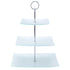Square Glass Treat Stand 3 Tier 13"