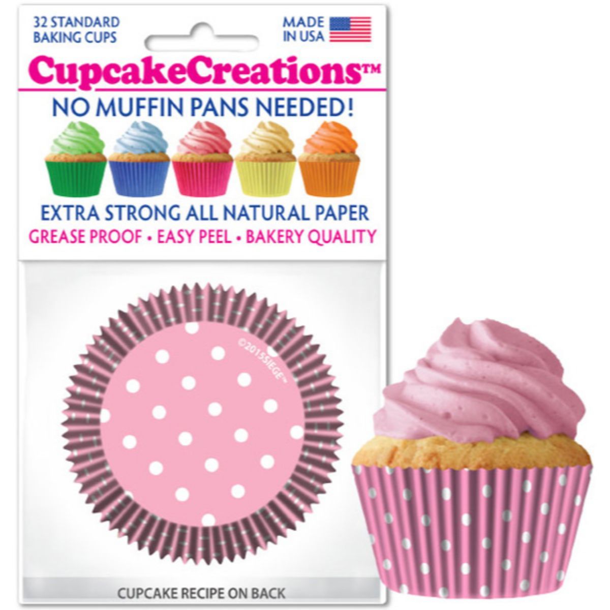 Pink Polka Dots Cupcake Liner, 32 ct. Cupcake Creations Cupcake Liner - Bake Supply Plus