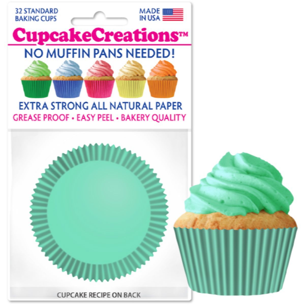 Mint Cupcake Liner, 32 ct. Cupcake Creations Cupcake Liner - Bake Supply Plus