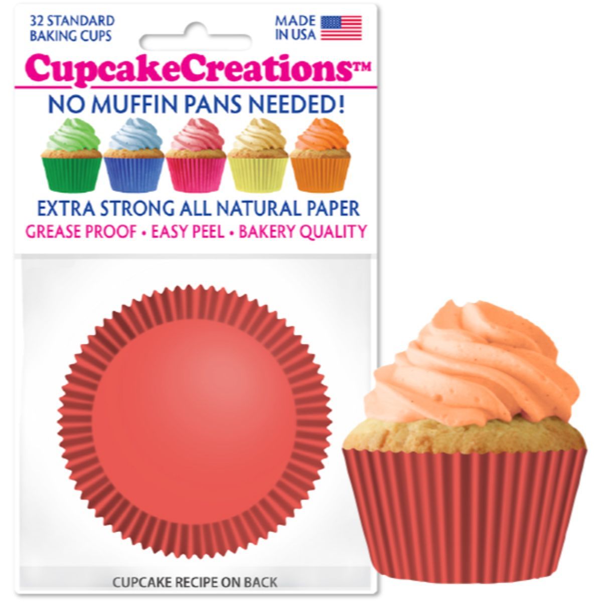 Coral Cupcake Liner, 32 ct. Cupcake Creations Cupcake Liner - Bake Supply Plus