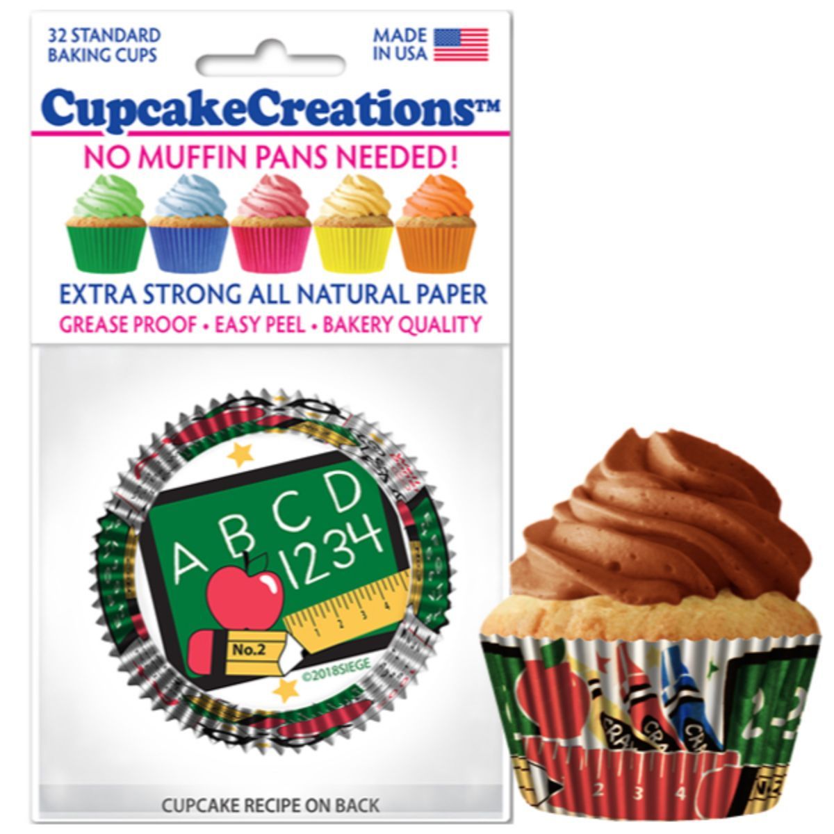 School Days Cupcake Liner, 32 ct. Cupcake Creations Cupcake Liner - Bake Supply Plus