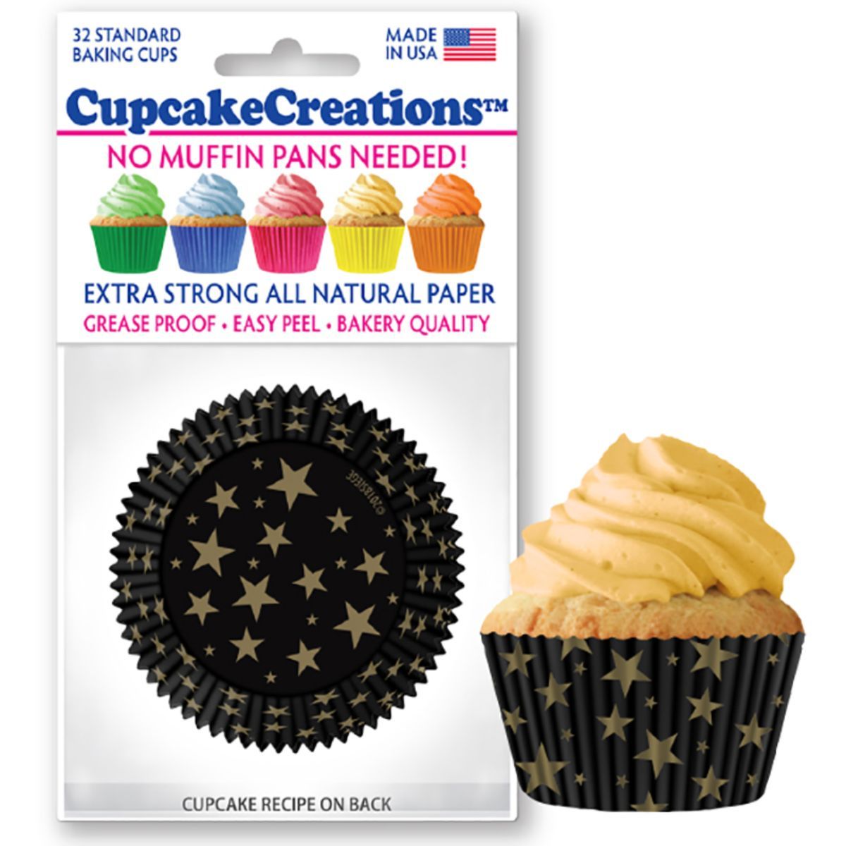 Gold Stars Cupcake Liner, 32 ct. Cupcake Creations Cupcake Liner - Bake Supply Plus