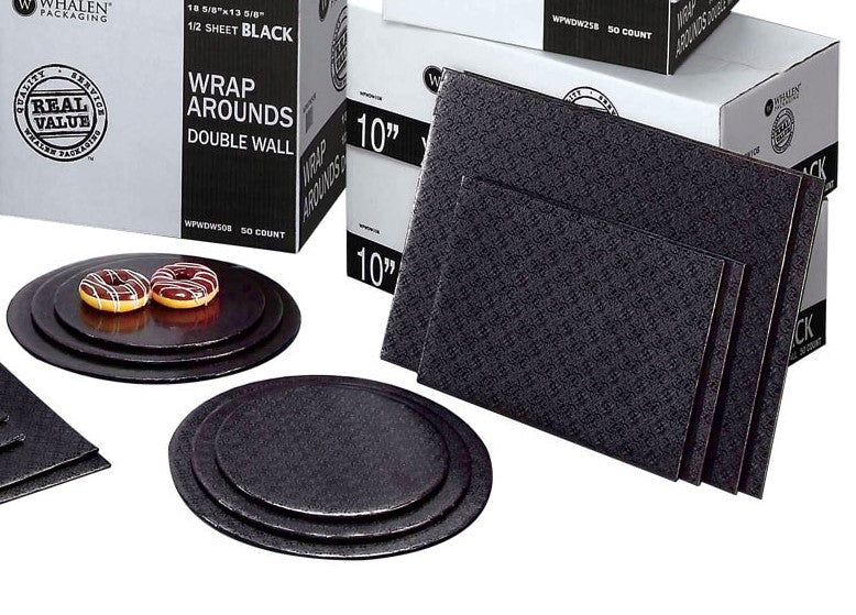 Black Wraparound Cake Boards — All Sizes