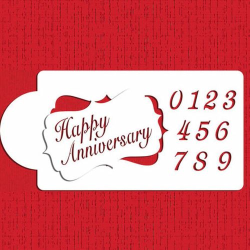 Happy Anniversary Plaque Cake Stencil