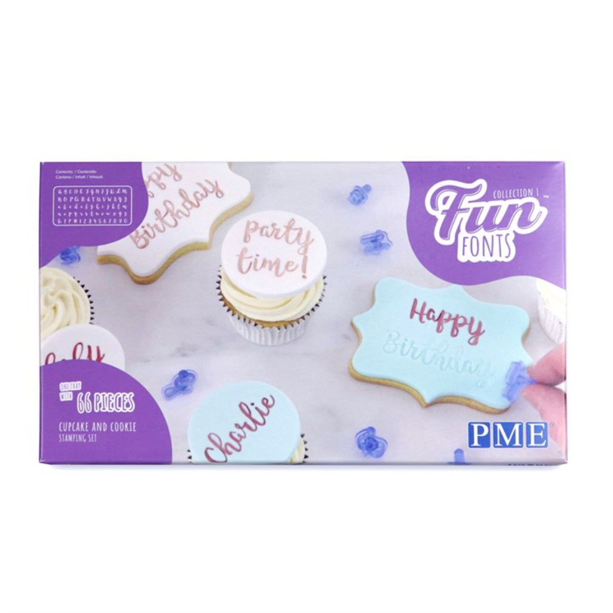 PME Fun Fonts Cupcake & Cookie Alphabet 66 pcs