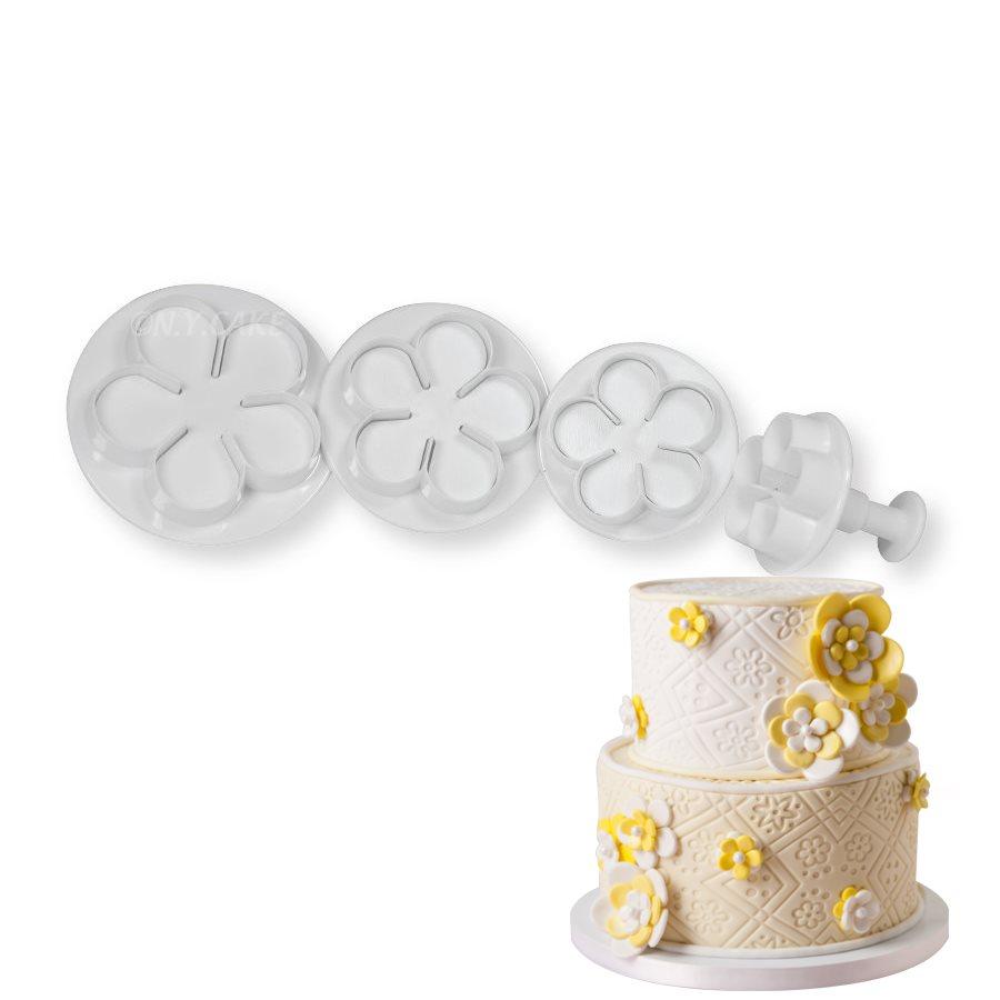 Blossom Rose Plunger Cutter Set NY Cake Fondant Cutter - Bake Supply Plus